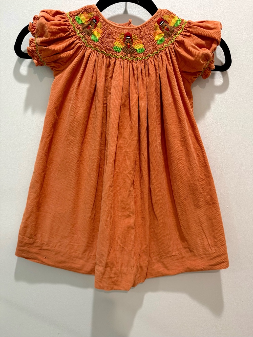 Royal Child Smocked Turkey Corduroy Dress 18M Thanksgiving Fall Boutique